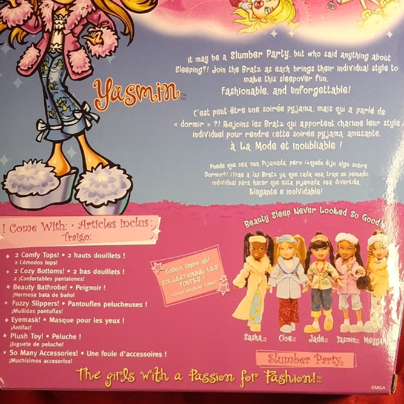 NIB YASMIN Bratz Slumber Party Collection Doll with Pink Pajamas - Picture 4 of 7
